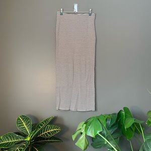 Zara Navy & White Stripped Maxi Skirt